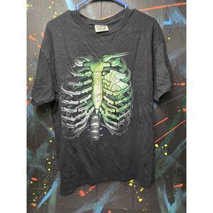 Vintage 2000s Mc5 Boyc Bones Rib Cage‎ Goth Money Tshirt